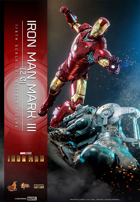 Hot Toys Marvel Comics Iron Man (2008) Iron Man Mark III (2.0) Diecast 1/6 Scale 12