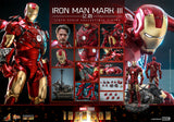 Hot Toys Marvel Comics Iron Man (2008) Iron Man Mark III (2.0) Diecast 1/6 Scale 12" Collectible Figure
