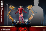 Hot Toys Marvel Comics Iron Man 2 Iron Man Mark IV with Suit-Up Gantry 1/4 Quarter Scale Collectibles Figure Set