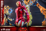 Hot Toys Marvel Comics Iron Man 2 Iron Man Mark IV with Suit-Up Gantry 1/4 Quarter Scale Collectibles Figure Set