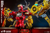 Hot Toys Marvel Comics Iron Man 2 Iron Man Mark IV with Suit-Up Gantry 1/4 Quarter Scale Collectibles Figure Set