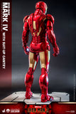 Hot Toys Marvel Comics Iron Man 2 Iron Man Mark IV with Suit-Up Gantry 1/4 Quarter Scale Collectibles Figure Set