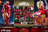 Hot Toys Marvel Comics Iron Man 2 Iron Man Mark IV with Suit-Up Gantry 1/4 Quarter Scale Collectibles Figure Set