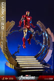 Hot Toys Marvel Comics The Avengers Iron Man Mark VI (2.0) with Suit-Up Gantry Diecast 1/6 Scale 12" Collectible Figure Set