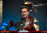 Hot Toys Marvel Comics The Avengers Iron Man Mark VI (2.0) with Suit-Up Gantry Diecast 1/6 Scale 12" Collectible Figure Set