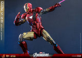 Hot Toys Marvel Comics The Avengers Iron Man Mark VI (2.0) with Suit-Up Gantry Diecast 1/6 Scale 12" Collectible Figure Set