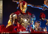 Hot Toys Marvel Comics The Avengers Iron Man Mark VI (2.0) with Suit-Up Gantry Diecast 1/6 Scale 12" Collectible Figure Set
