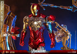 Hot Toys Marvel Comics The Avengers Iron Man Mark VI (2.0) with Suit-Up Gantry Diecast 1/6 Scale 12" Collectible Figure Set