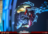 Hot Toys Marvel Comics The Avengers Iron Man Mark VI (2.0) with Suit-Up Gantry Diecast 1/6 Scale 12" Collectible Figure Set