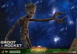 Hot Toys Marvel Avengers Infinity War Groot & Rocket 1/6 Scale Figure Set