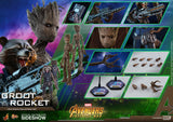 Hot Toys Marvel Avengers Infinity War Groot & Rocket 1/6 Scale Figure Set