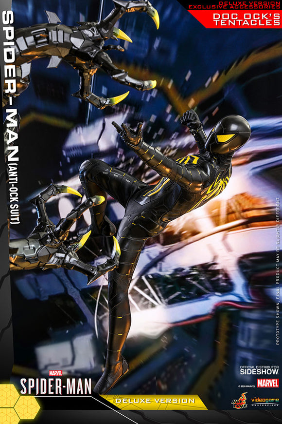 Hot Toys Marvel Spider-Man Game Spider-Man (Anti-Ock Suit) Deluxe 1/6 Scale 12 Action Figure