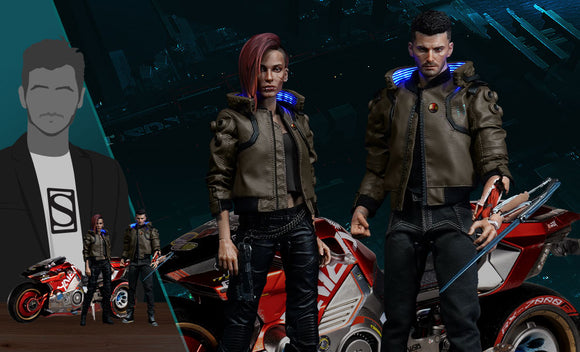 PureArts Cyberpunk 2077 V Male & Female 1/6 Scale Limited Edition Figure Set With Yaiba Kusanagi Sportbike
