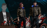 PureArts Cyberpunk 2077 V Male & Female 1/6 Scale Limited Edition Figure Set With Yaiba Kusanagi Sportbike